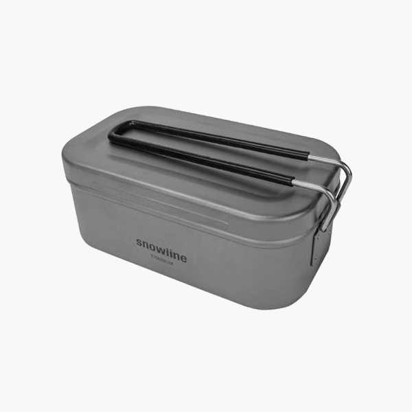 스노우라인 티타늄 손잡이 사각 반합 M 찜망 파우치 세트 백패킹 경량