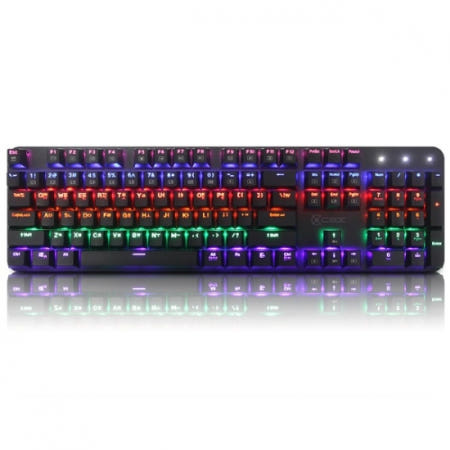 COX CK420 교체축 레인보우 LED 게이밍 기계식 키보드 (블랙, 청축)