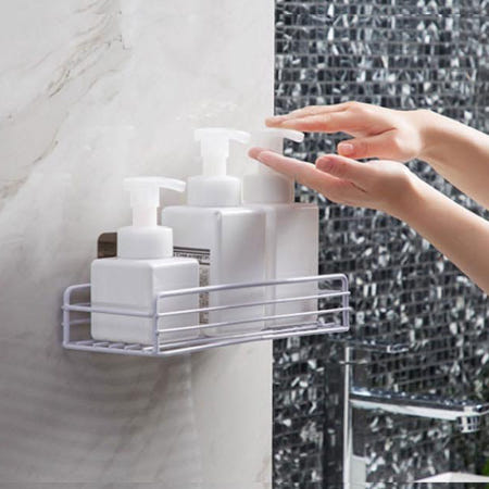 네이처안 철제 화장실 공중부양 선반 샤워부스 욕실 수납 흰색 샤워실 목욕탕 세면대 위 샴푸 거치대 욕조 무타공 벽
