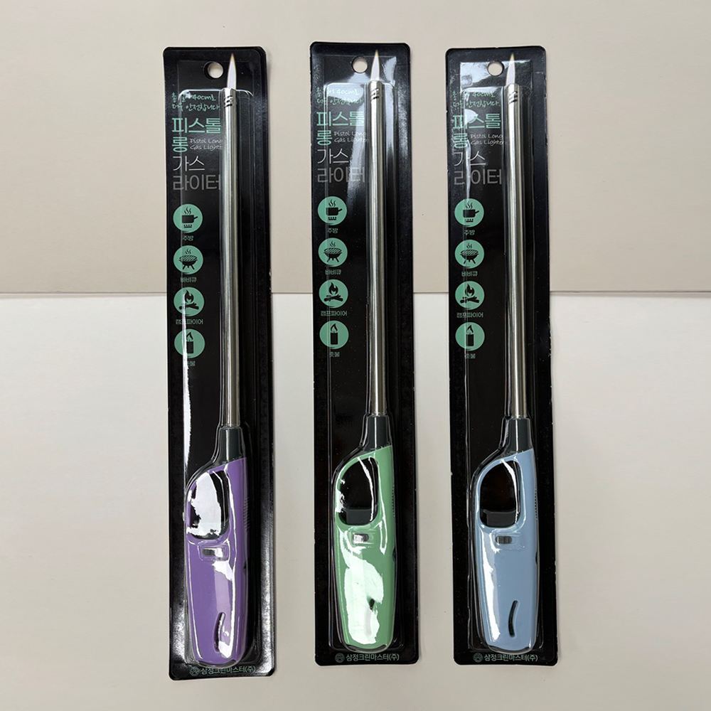 피스톨 롱 가스라이터 향초 촛불 불총 라이터 가스점화기 랜덤색상