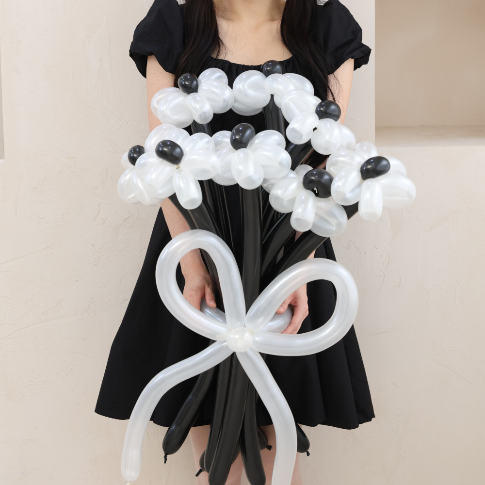 무둥 풍선꽃다발 생일이벤트 DIY 생일 파티 튤립 핫핑크 꽃 풍선 - 상세 이미지 5