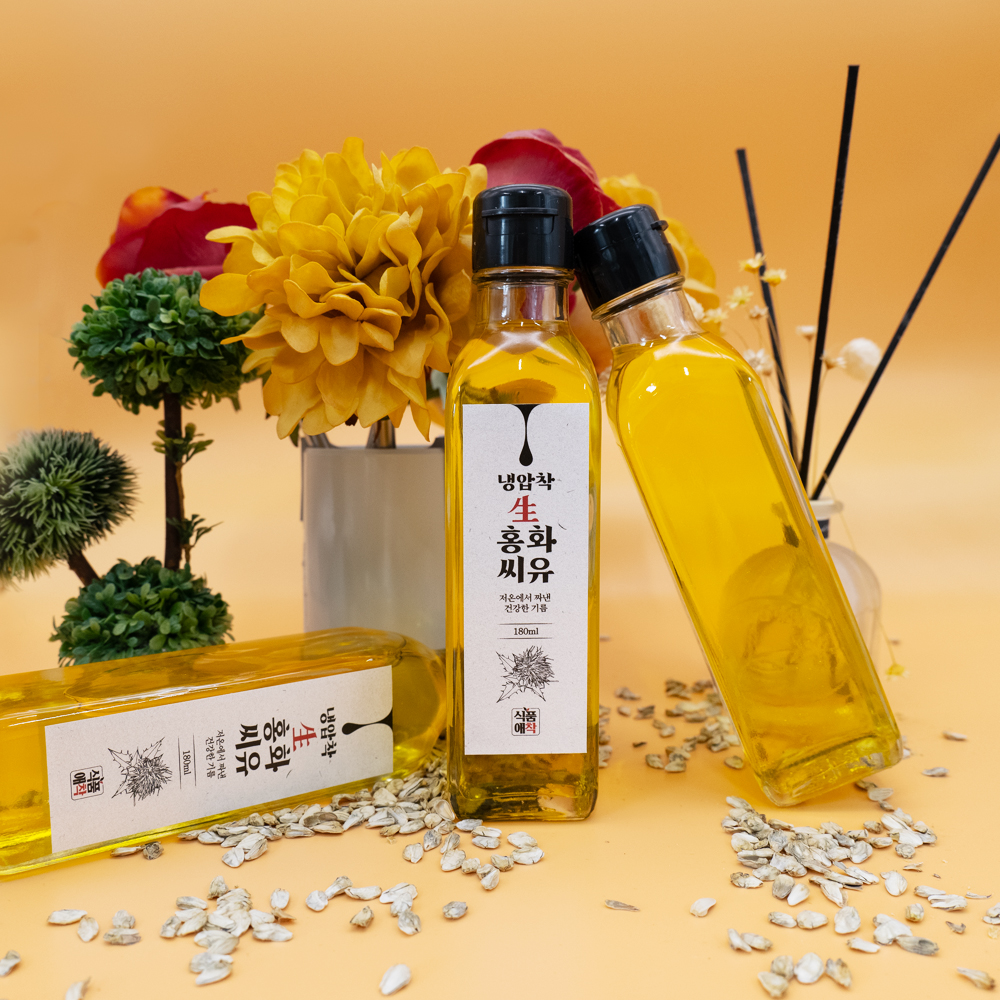 식품애착 뼈에좋은 100% 냉압착 생 홍화씨기름 홍화씨유 오일 180ml - 상세 이미지 4