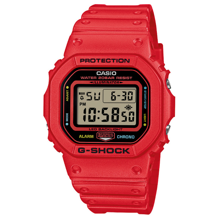 카시오 CASIO 지샥 에너지팩 레드 DW-5600EP-4JF 남자 캐주얼 손목 시계 - 메인 이미지