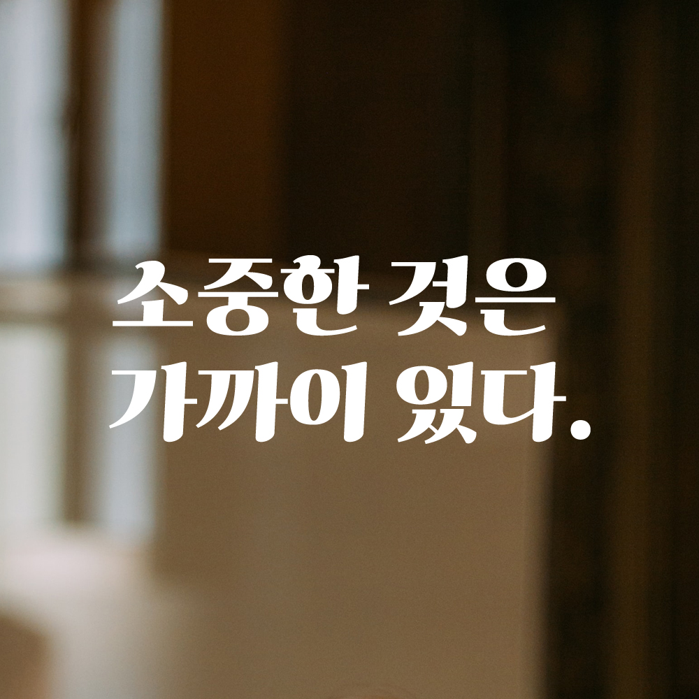 인테리어 포인트 그래픽 레트로 감성 레터링 스티커 소중한 것은 가까이 있다 LG-042S 검정 - 상세 이미지 2