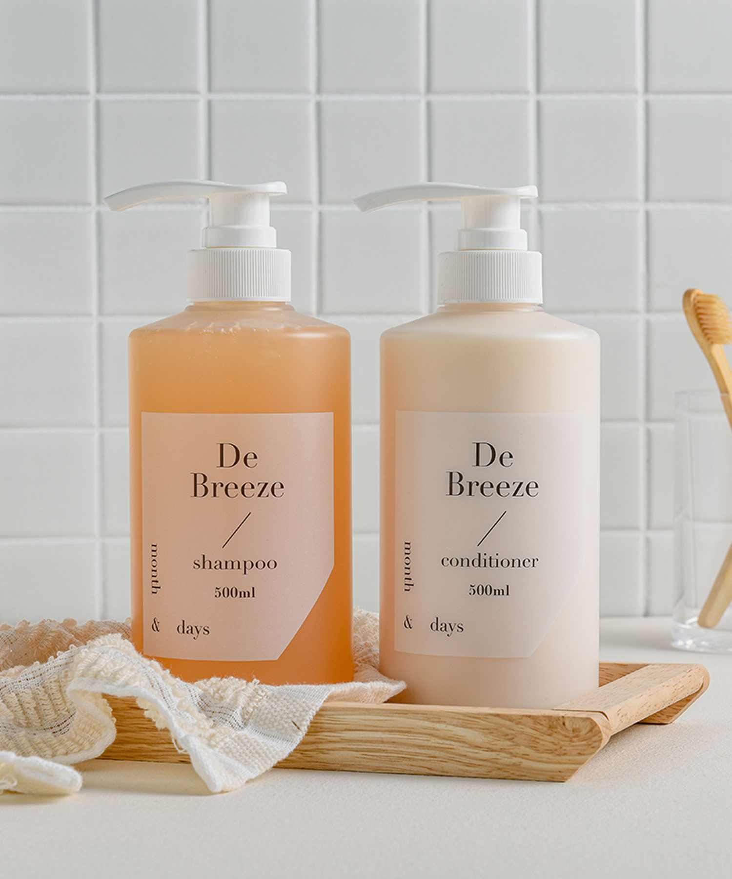 [헤어 SET] 먼스앤데이즈 퍼퓸케어 샴푸 500ml+컨디셔너 500ml 2종, 디 브리즈(코튼향) - 상세 이미지 2