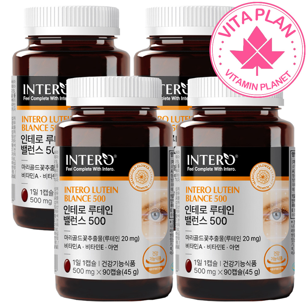 눈건강 빌베리 추출물 눈에좋은 베타카로틴 비타민A 루테인 90캡슐, 4개