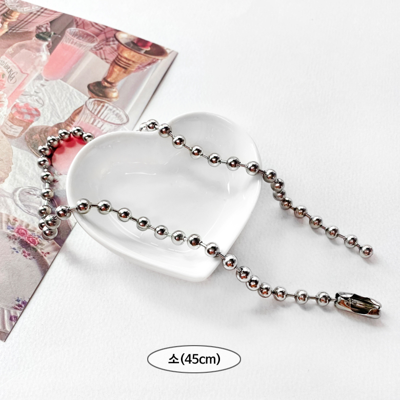 (1p) 티타늄 6mm 구슬 군번줄 목걸이 (40cm~55cm) - 상세 이미지 4