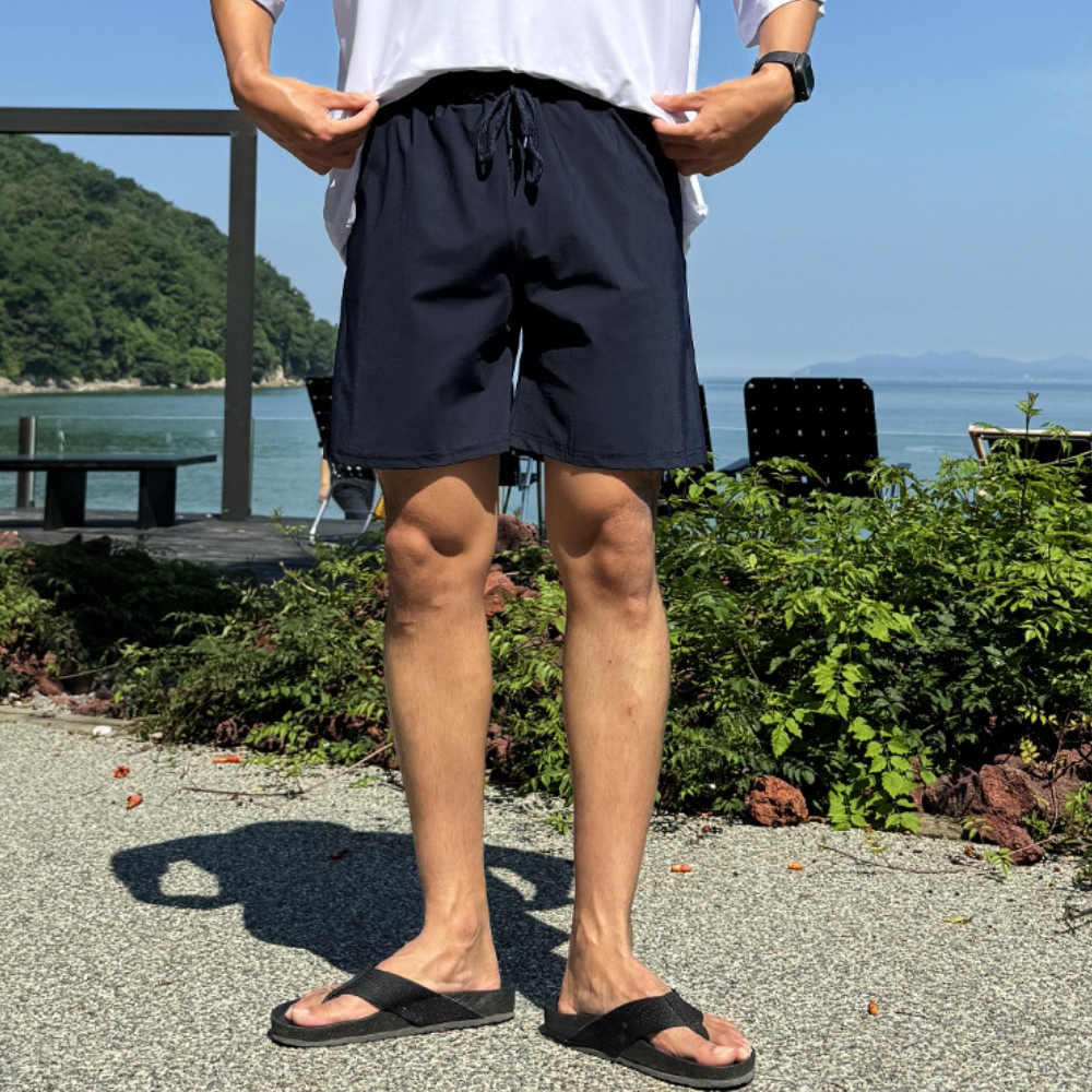 1+1 남자 드켄 여름 5부 아이스 쿨링 냉장고 스판 반바지 - 상세 이미지 4