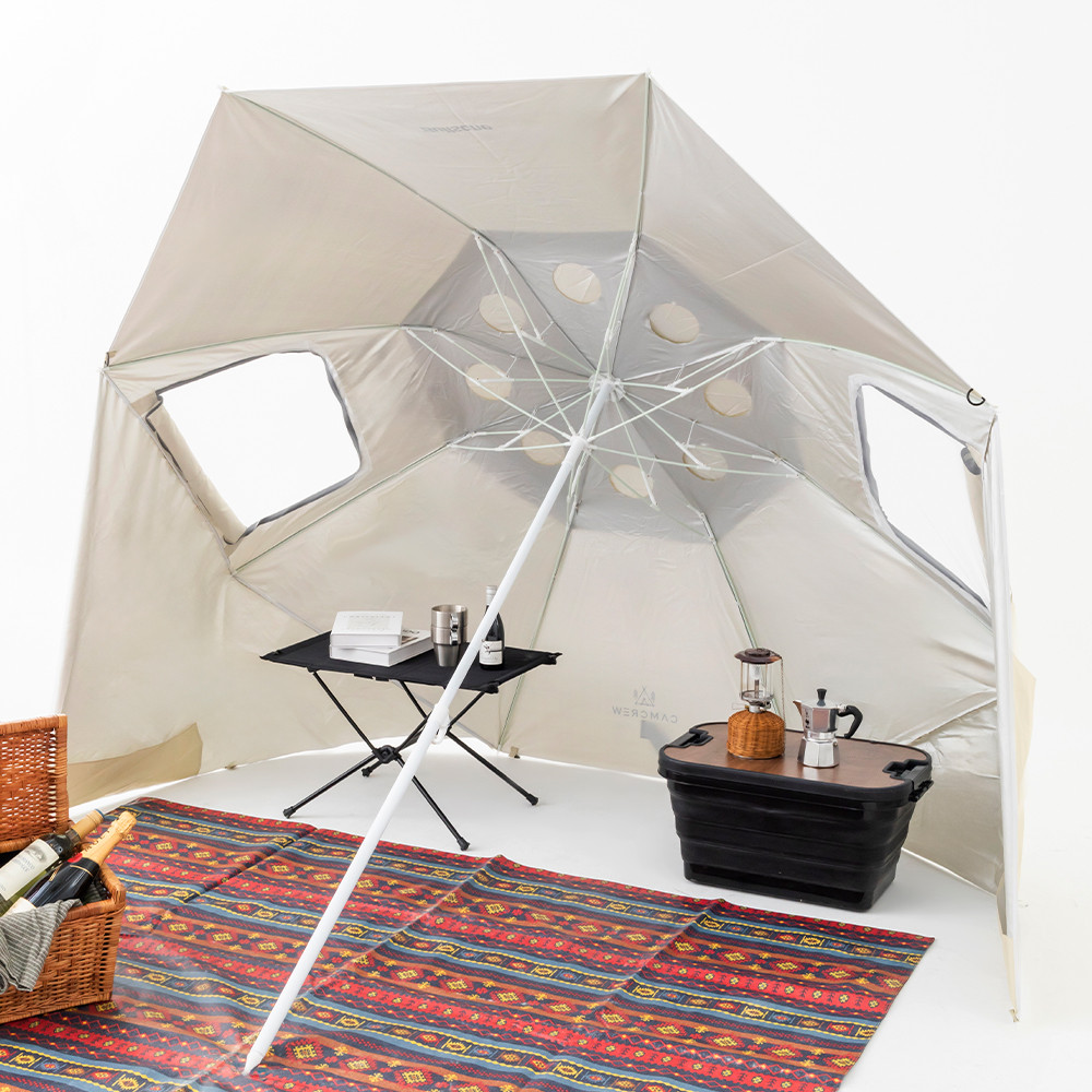 [불스원] 캠크루 1초 파라솔 3단 접이식 초경량 우산 텐트 컴팩트 민트