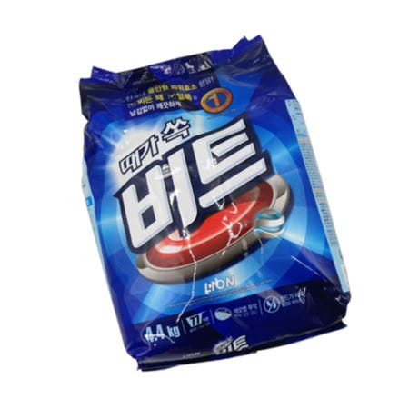 라이온 찌든때 얼룩 비트 가루 세제 드럼 세탁기 겸용 4.4kg 비누 여성 속옷 운동복 다목적 때가쏙 일반 빨래 리필