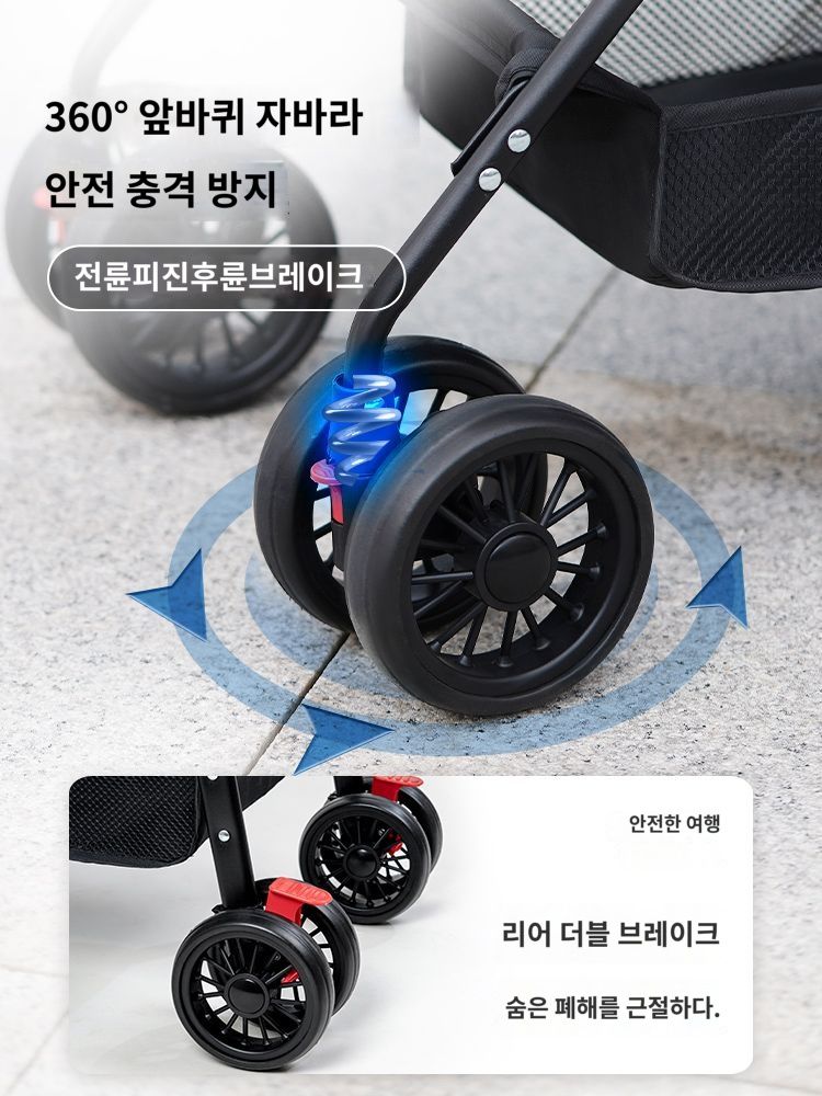 강아지 유모차 애완용 트롤리 개 산책 고양이 테디 외출 중소 라이트 접이식 분리 - 상세 이미지 3