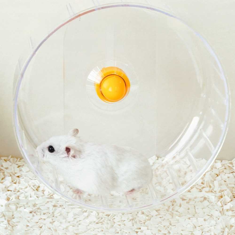 다람쥐쳇바퀴 햄스터 용품 챗바퀴 무소음 운동 러닝 브래킷 없음 투명 휠 14CM - 상품 이미지