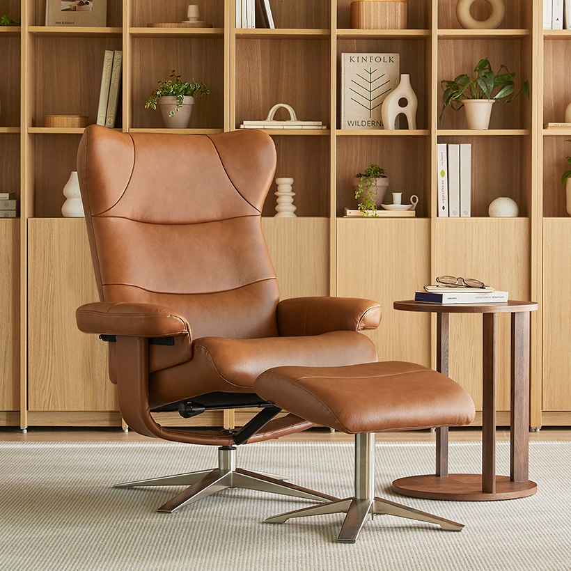 까사미아 NEW 옴므 스툴포함, 브라운, 1인용