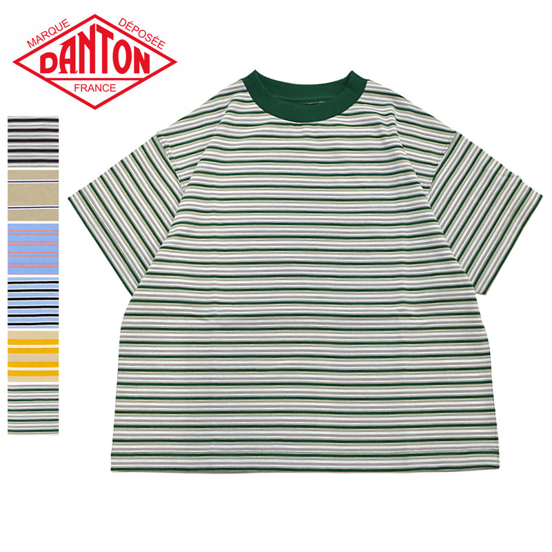 단톤 DANTON 여성 반팔 스트라이프 티셔츠 DT-C0311 TCB-ST 6컬러 - 상품 이미지