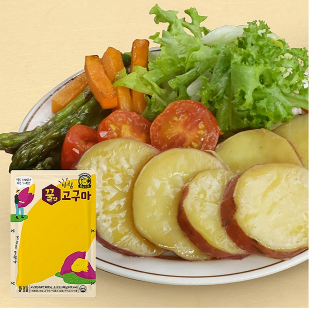 찐고구마 실온 꿀고구마 10팩 삶은고구마 슬라이스 한입 세척 바로드숑 상온보관 냉장