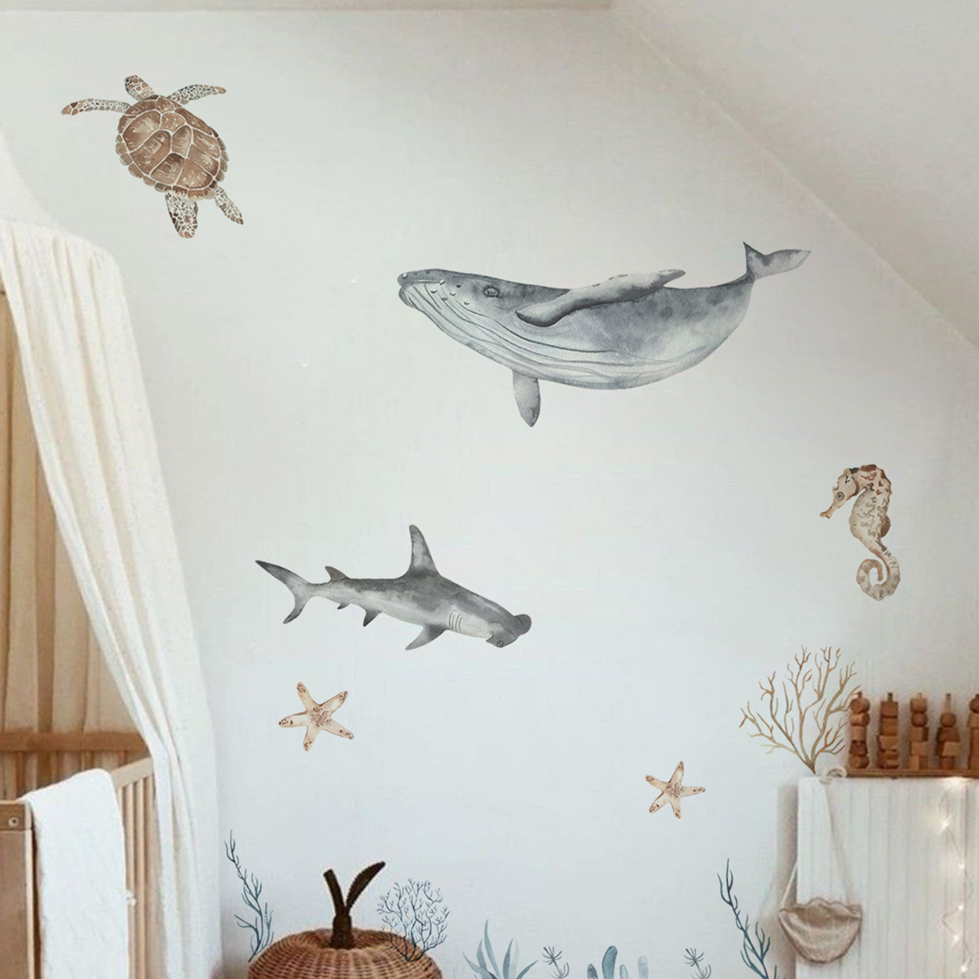 아카시아봉봉 국내제작 월세이프 아기방 데코 실크 벽지스티커 아이방 인테리어 해피포레스트