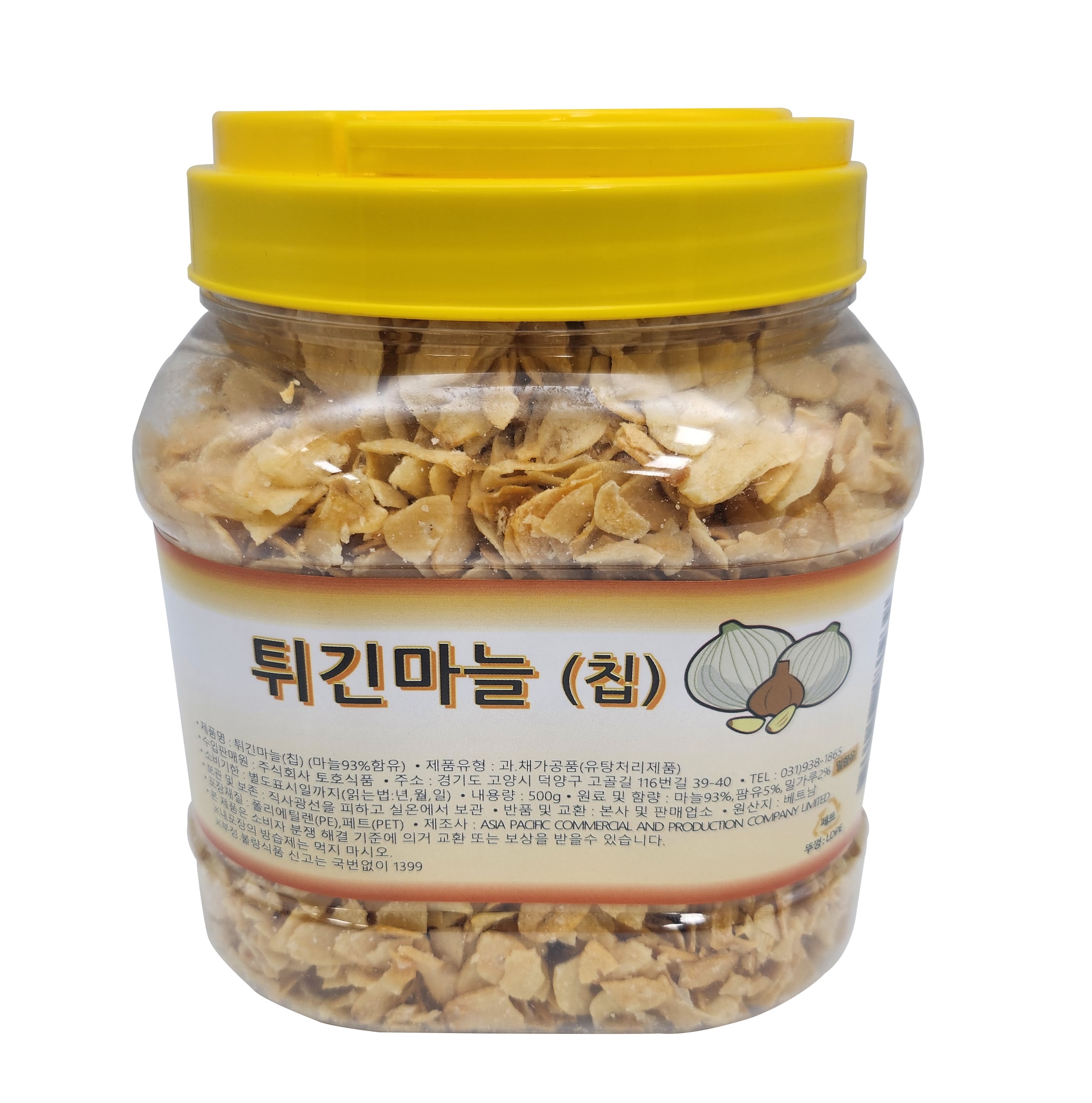 튀긴 마늘 칩 500g 갈릭 마늘 후레이크 슬라이스 대용량 토호 - 상품 이미지