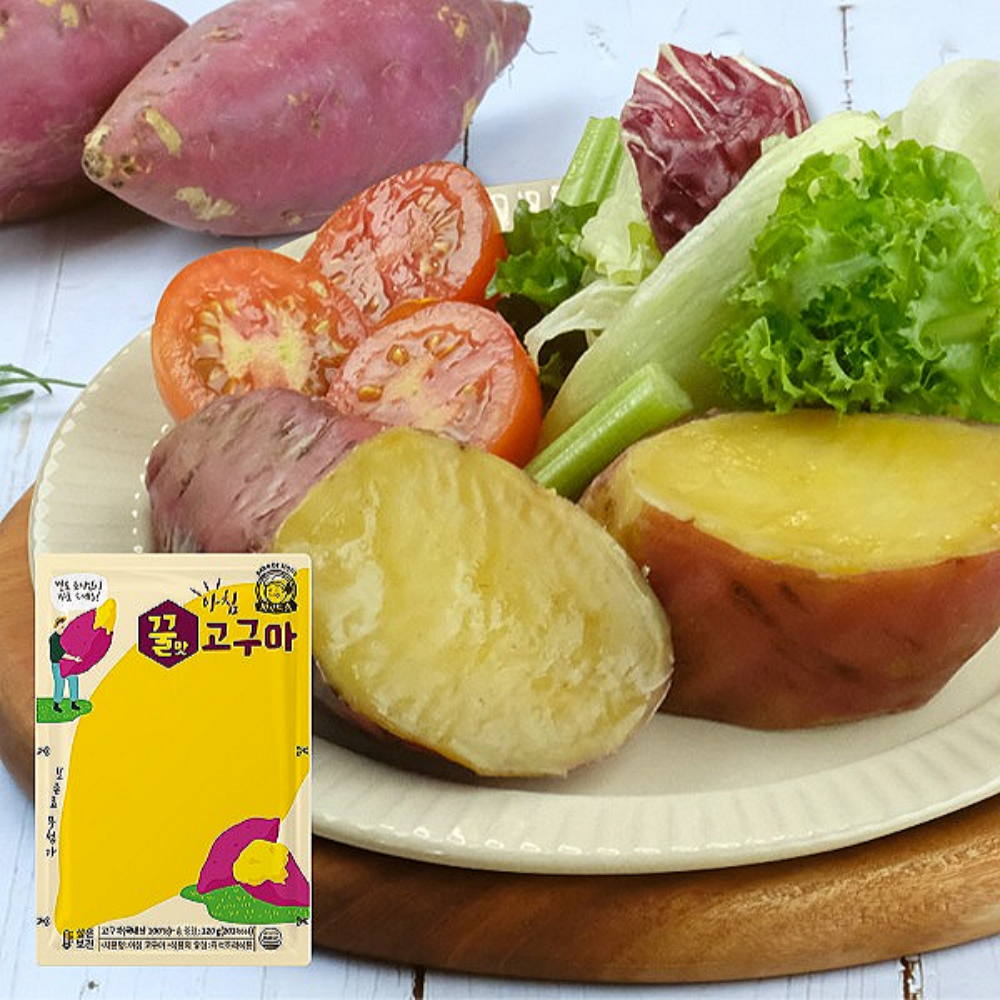 찐고구마 실온 꿀고구마 10팩 삶은고구마 슬라이스 한입 세척 바로드숑 상온보관 냉장 - 상세 이미지 3