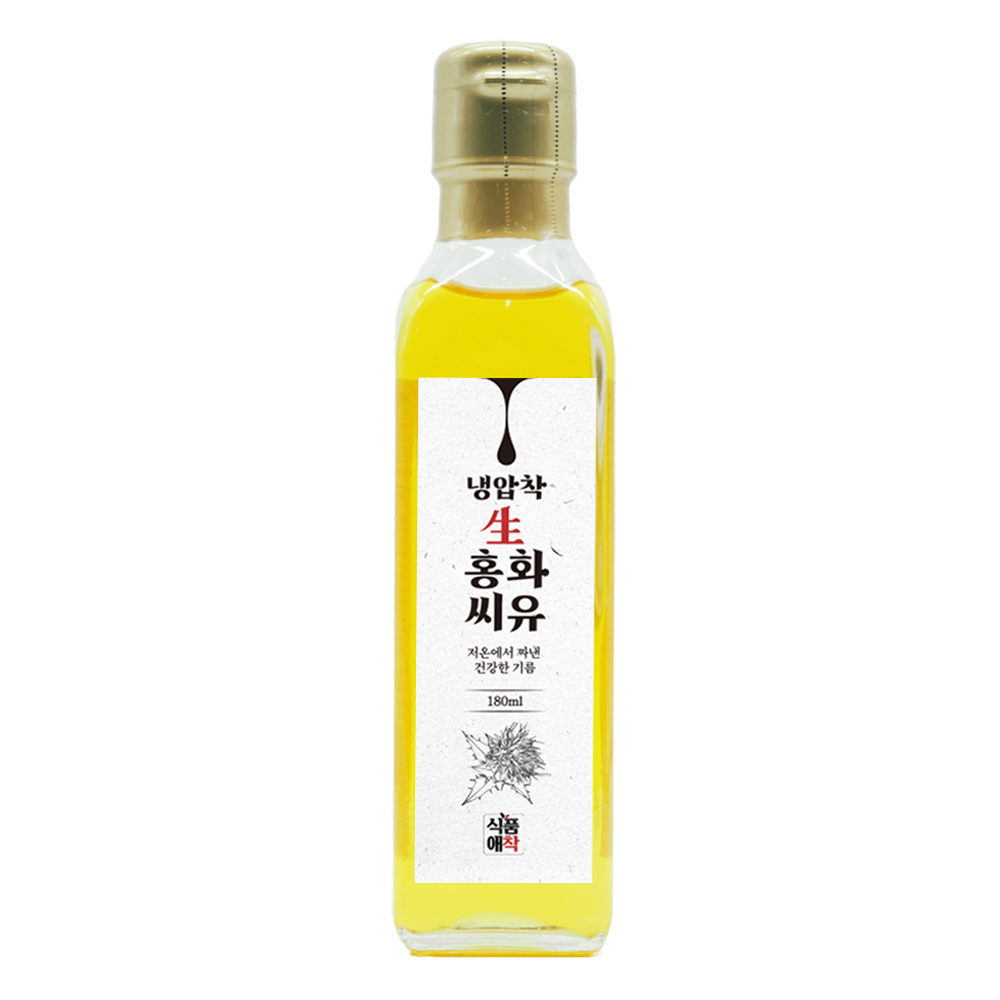 식품애착 뼈에좋은 100% 냉압착 생 홍화씨기름 홍화씨유 오일 180ml - 상품 이미지