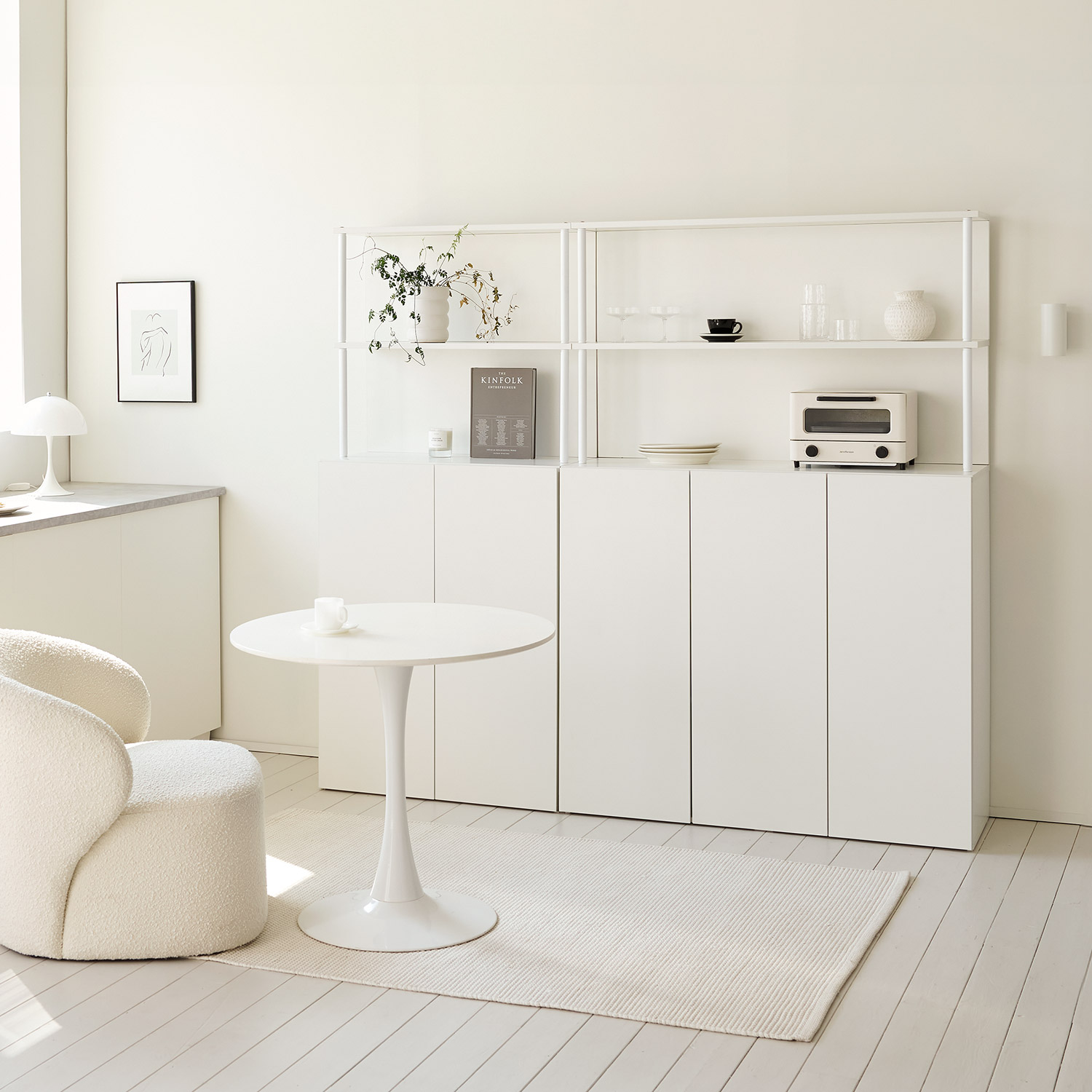 룸앤홈 마일드 더 넓은 모듈 수납장 높은형 1200