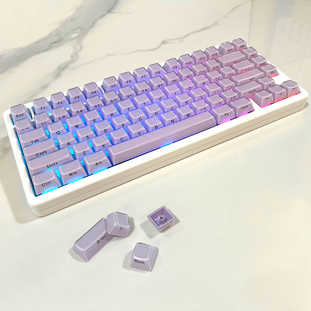 크리스탈 퍼플 키캡 반투명 측각 보라색 OEM PC 이중사출 커스컴 기계식 키보드 이미지 7