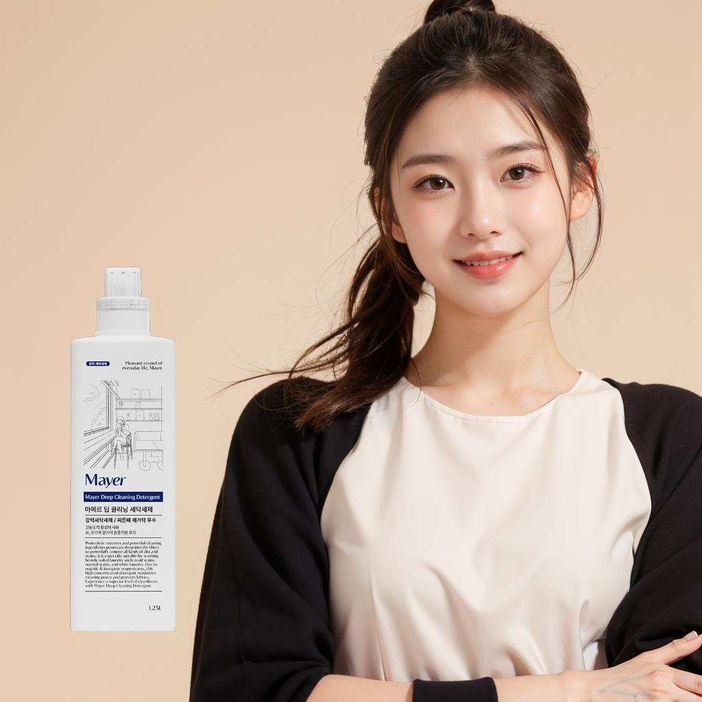마예르 딥 클리닝 세탁세제 1.25L 약알카리 강력세탁세제 찌든 때 제거력 우수 - 상세 이미지 3