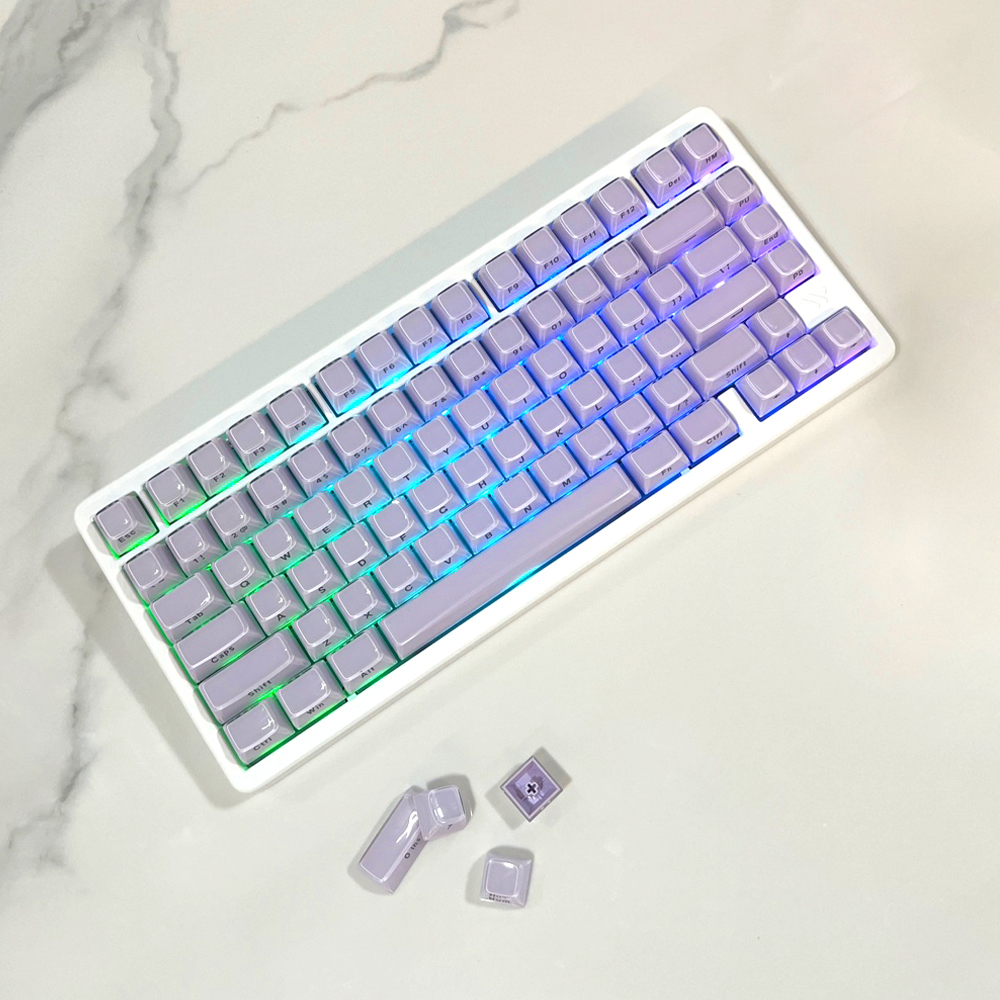 크리스탈 퍼플 키캡 반투명 측각 보라색 OEM PC 이중사출 커스컴 기계식 키보드 이미지 8