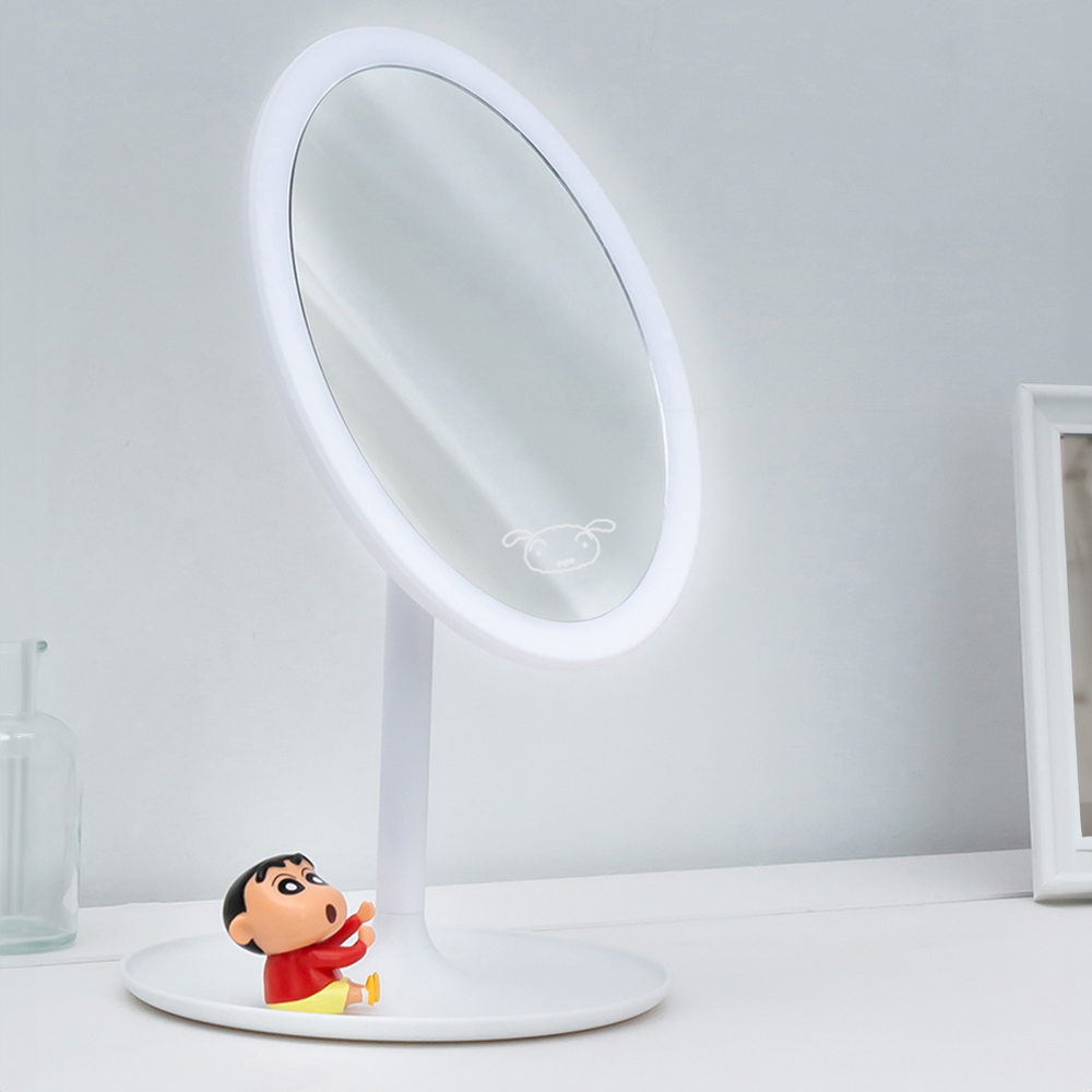 짱구 흰둥이 탁상 LED거울 조명 화장거울 밝기조절가능 CLM-B01 무선