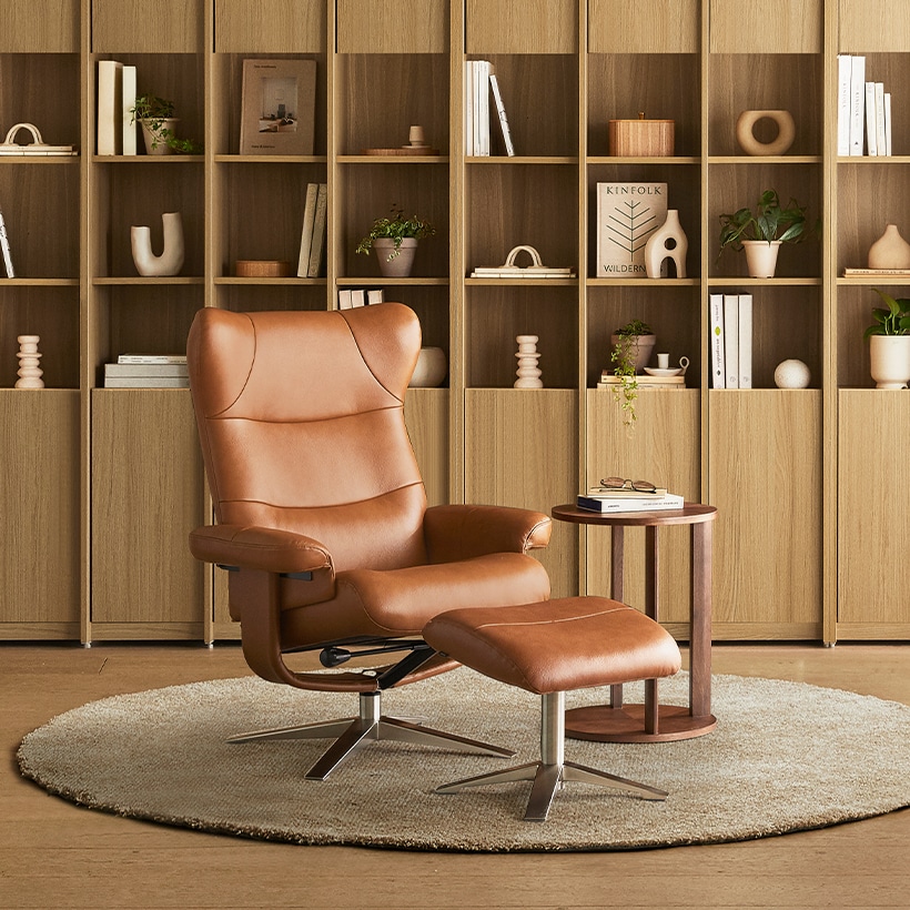 까사미아 NEW 옴므 스툴포함, 브라운, 1인용