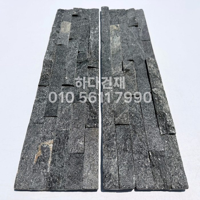 금강석패널 600x150x15T 펄블랙 / 하다건재 천연석타일