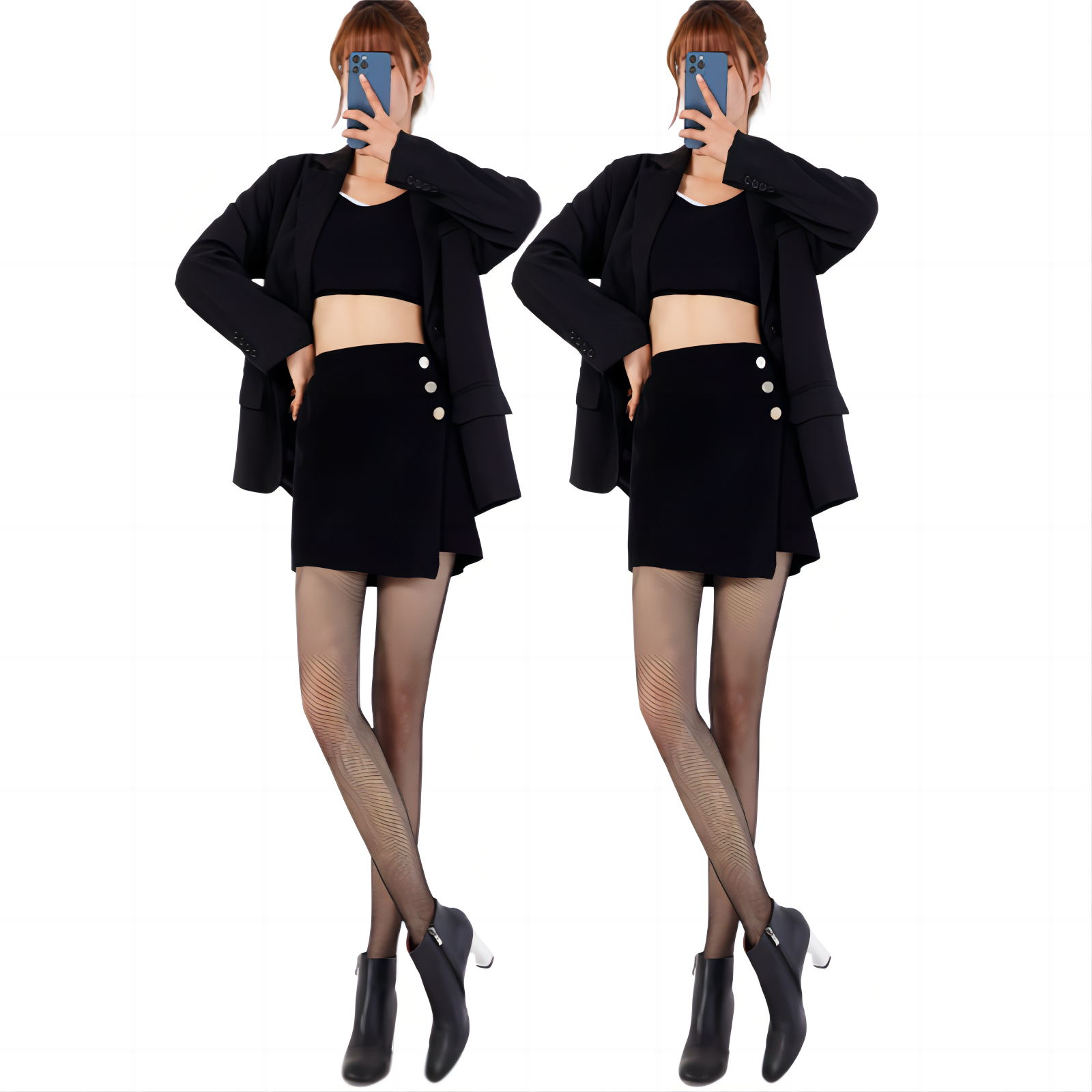로제티카 제이큐 다리가 얇아 보이는 그물 망사 큐빅 팬티 스타킹 5종 - 상세 이미지 3
