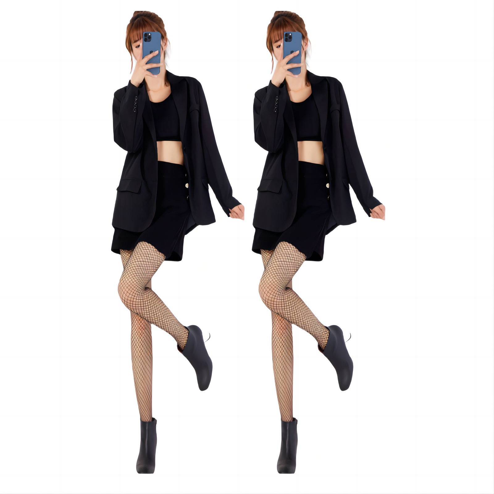 로제티카 제이큐 다리가 얇아 보이는 그물 망사 큐빅 팬티 스타킹 5종 - 상세 이미지 5