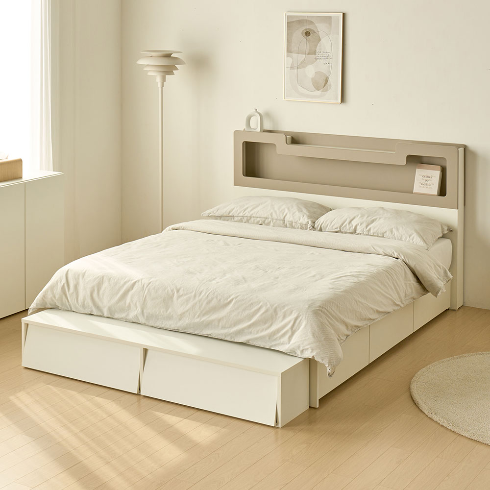 장인가구 원스 컬러핏 무헤드 3단서랍 벙커 수납침대 프레임 SS