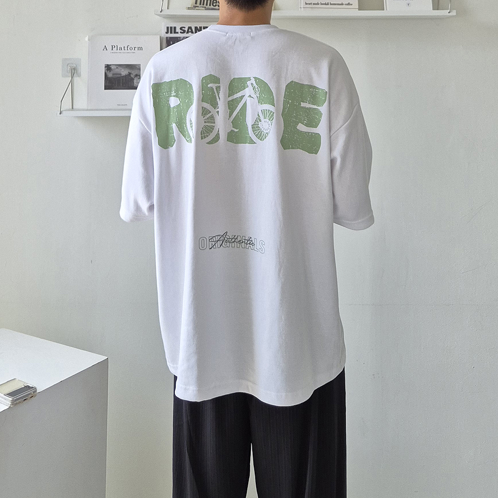 1+1 남자 반팔티 오버핏 나염 여름 커플 흰색 반팔 - 상품 이미지