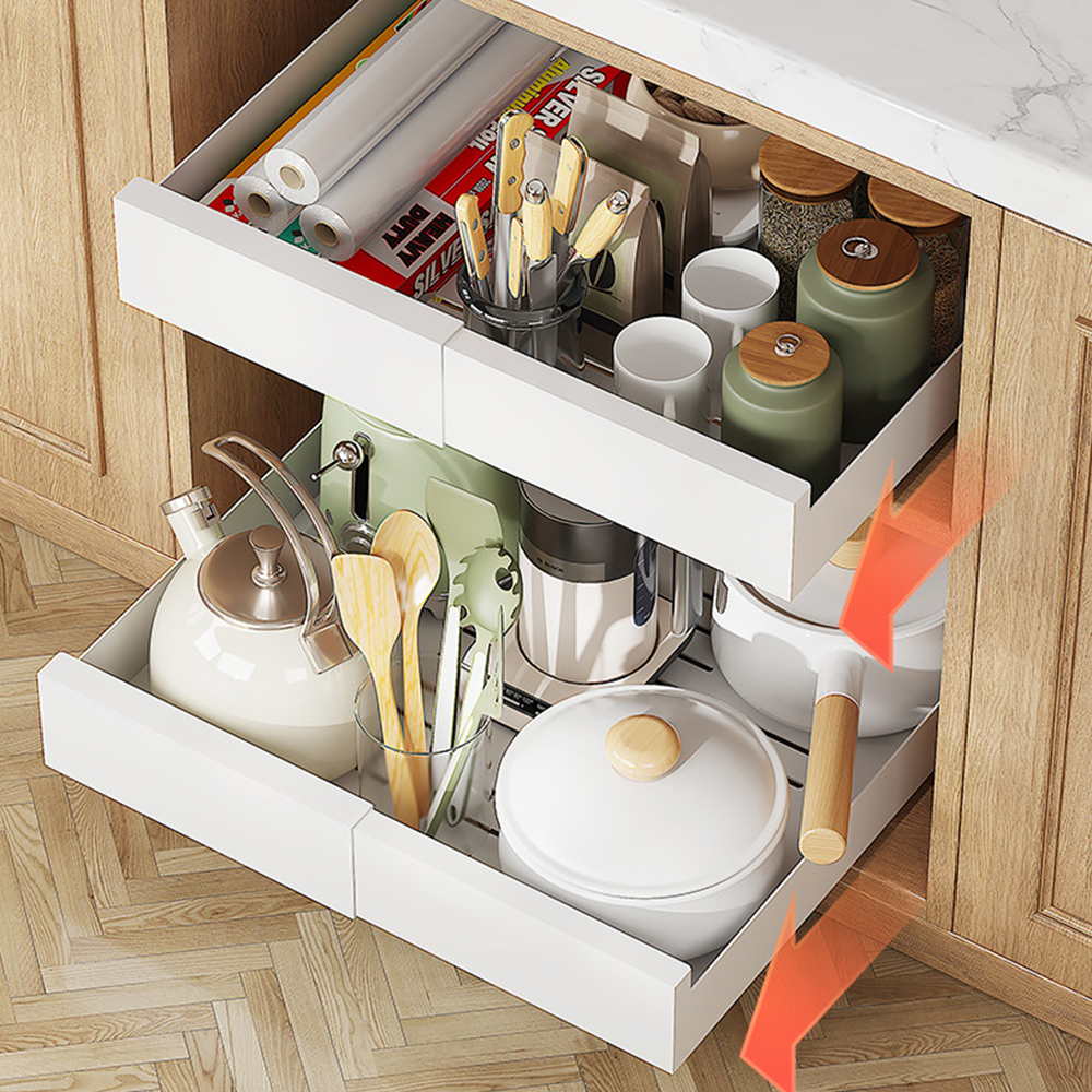 확장형 주방 슬라이딩 선반 소형 싱크대 하부장 정리 양념통 선반