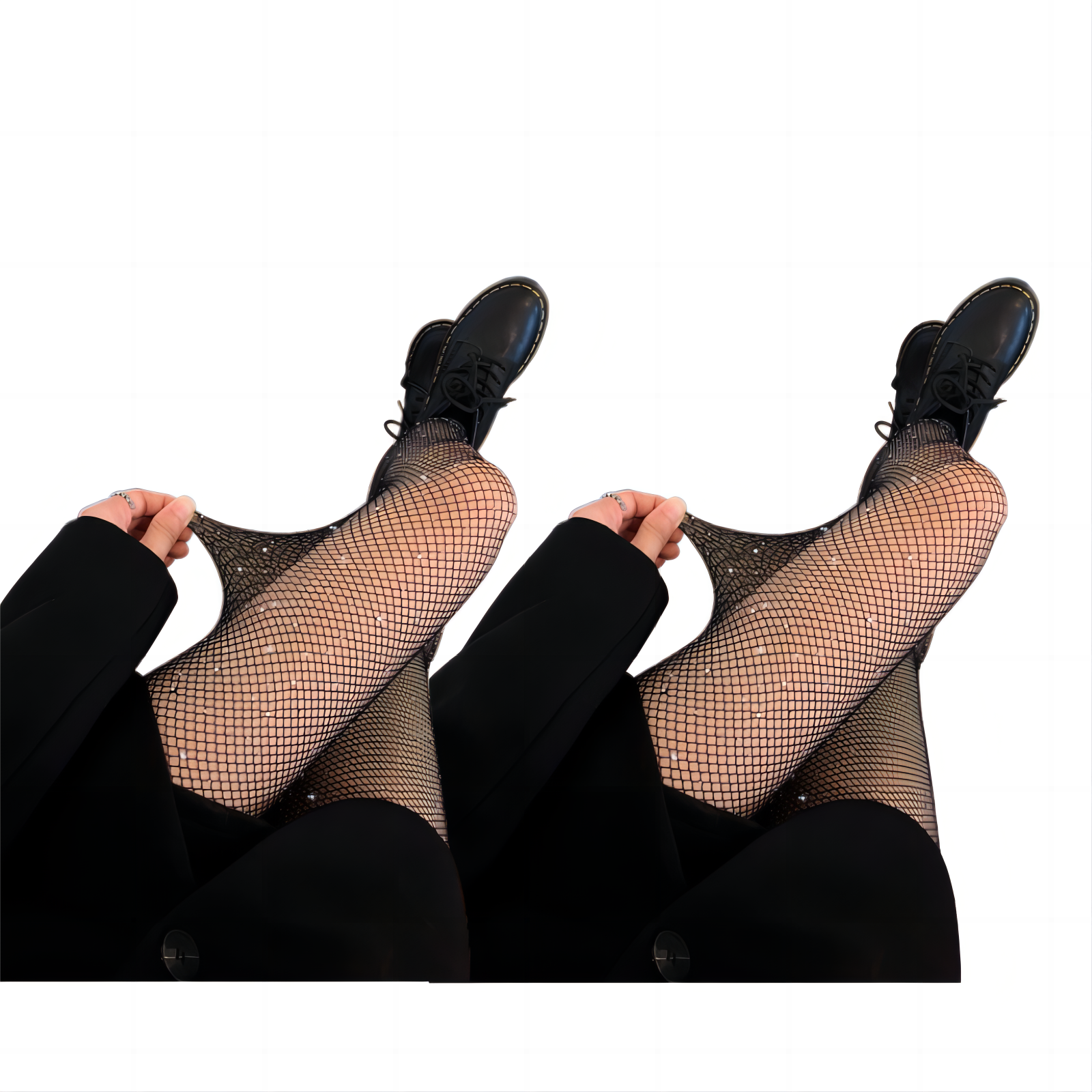 로제티카 제이큐 다리가 얇아 보이는 그물 망사 큐빅 팬티 스타킹 5종 - 상세 이미지 2