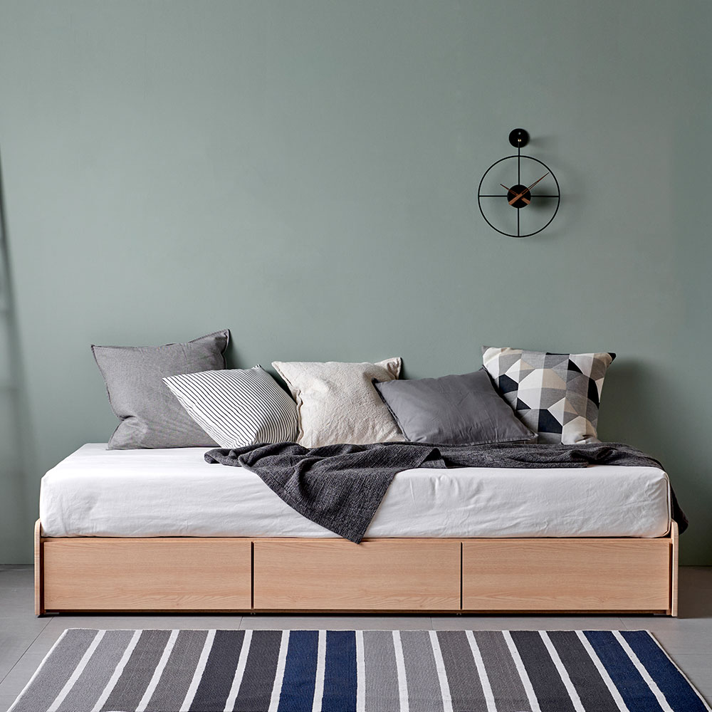 장인가구 원스 컬러핏 무헤드 3단서랍 벙커 수납침대 프레임 SS