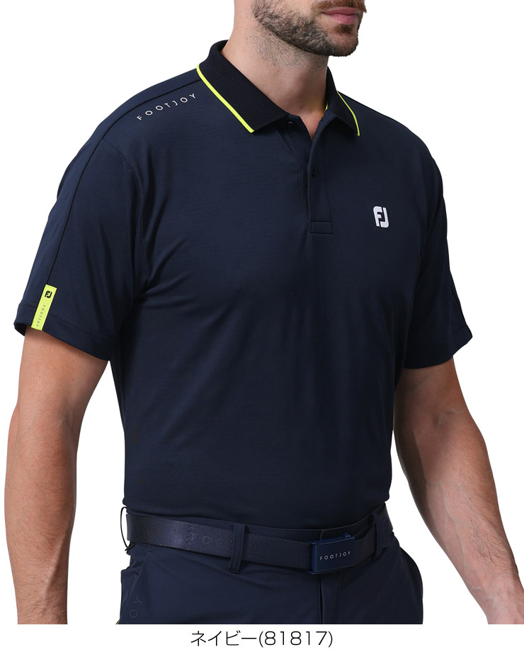 풋조이 FOOTJOY 골프 남성 반팔 티셔츠 카라티 FJ-S24-S03 화이트 네이비 - 상세 이미지 2