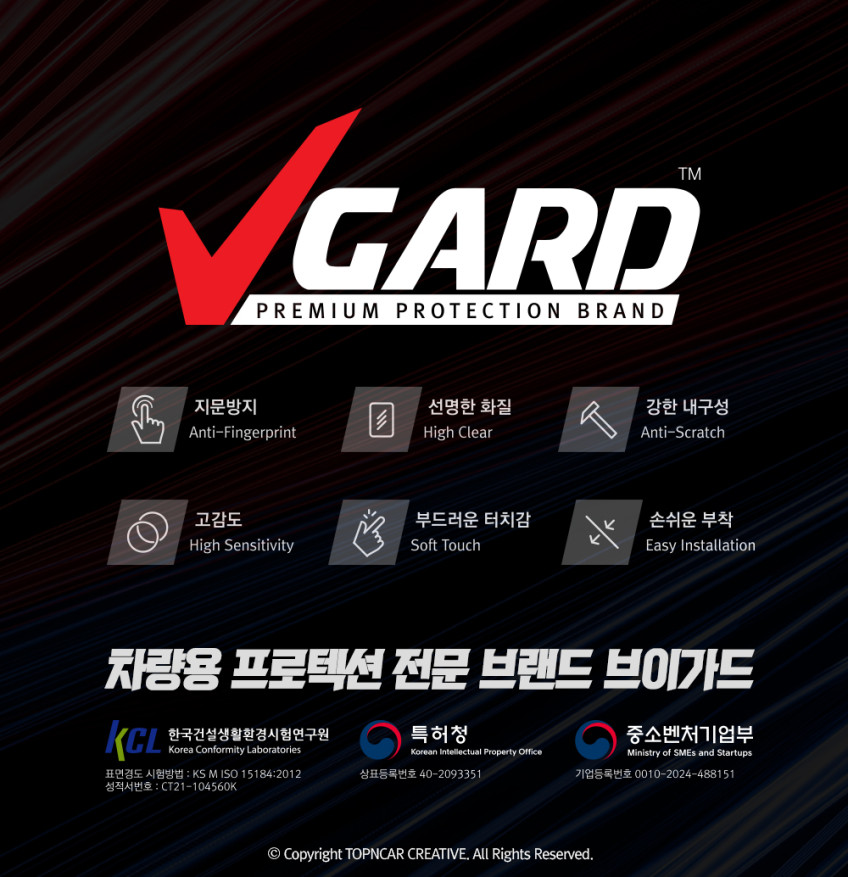 쏘렌토 MQ4 페이스리프트 내비게이션 디스플레이 지문방지 보호필름 브이가드 판매처 상세 정보 이미지 2