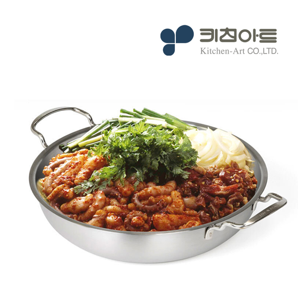 키친아트 업소용 인덕션 전골냄비 낮은 22cm - 상세 이미지 3