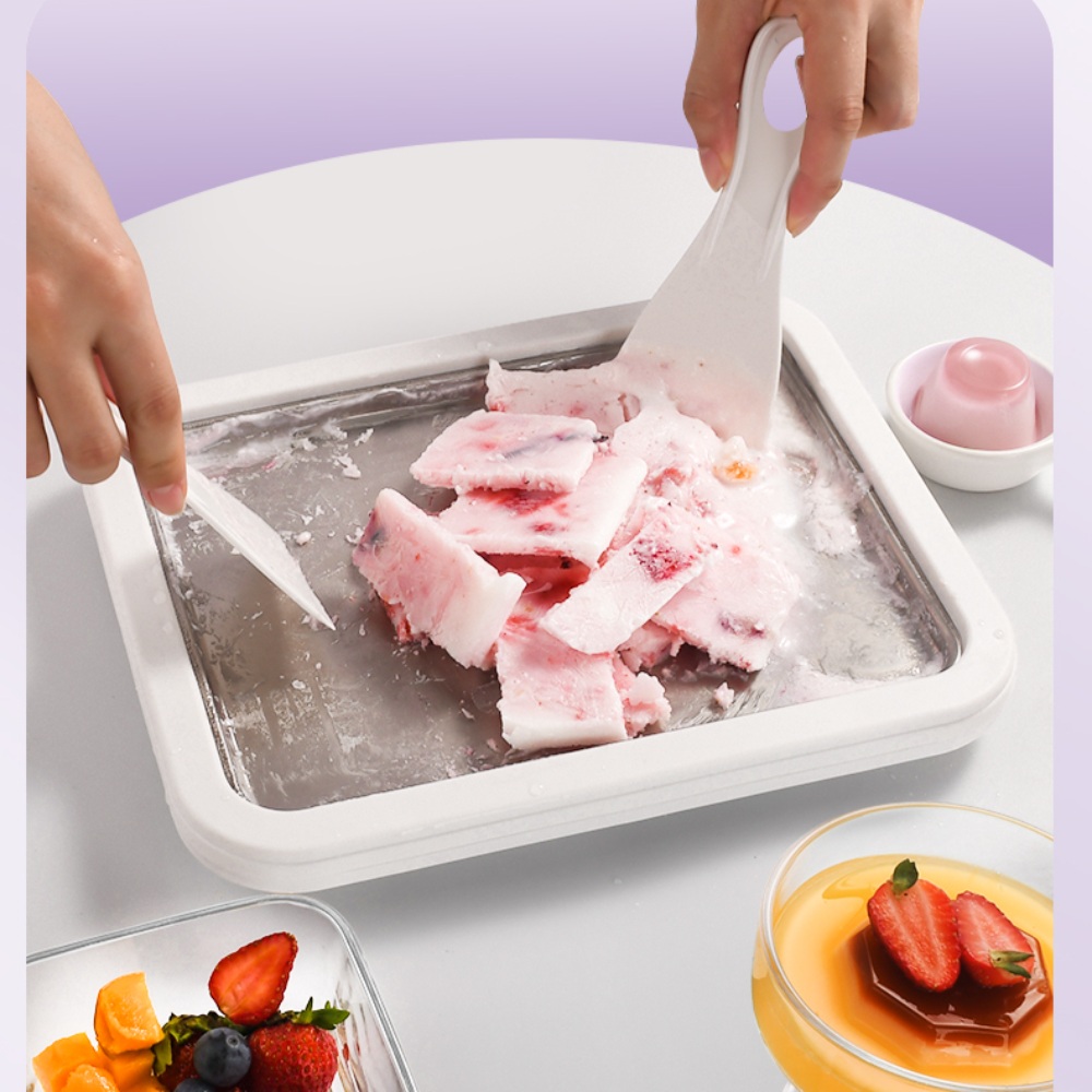 철판아이스크림기계 철판 아이스크림판 요거트 만들기 손쉬운 가정용 간식 - 상품 이미지