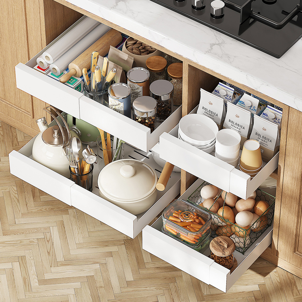 확장형 주방 슬라이딩 선반 소형 싱크대 하부장 정리 양념통 선반