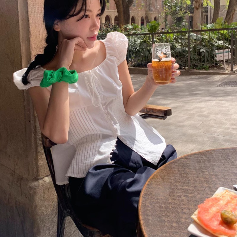 소녀시대 윤아 블라우스 셔츠 인스타그램 퍼프 소매 스퀘어넥 의상 옷 패션 - 상세 이미지 2