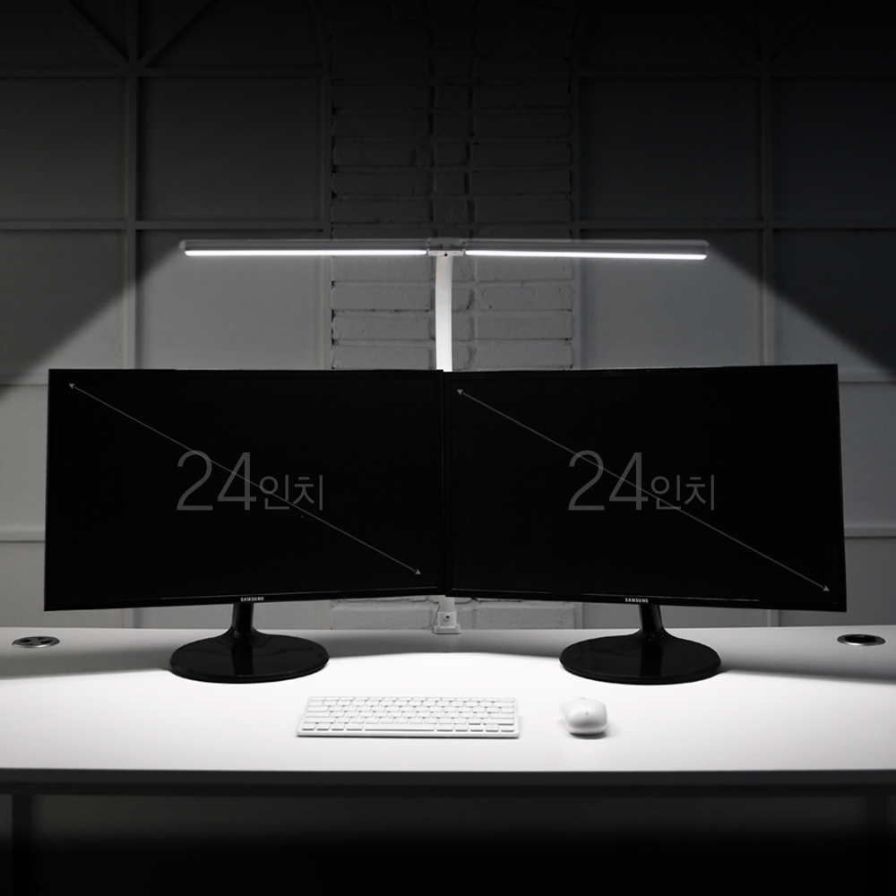 몬스터라이트 번개표 듀얼헤드 LED 책상 스탠드 800mm 와이드 조명