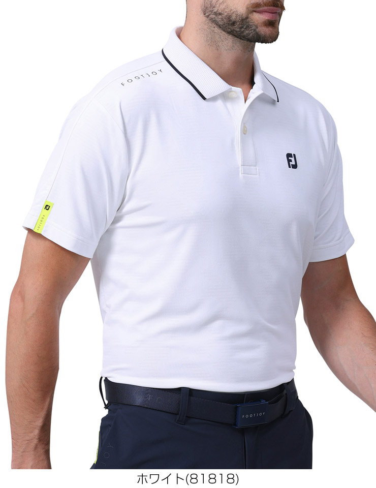 풋조이 FOOTJOY 골프 남성 반팔 티셔츠 카라티 FJ-S24-S03 화이트 네이비 - 상품 이미지