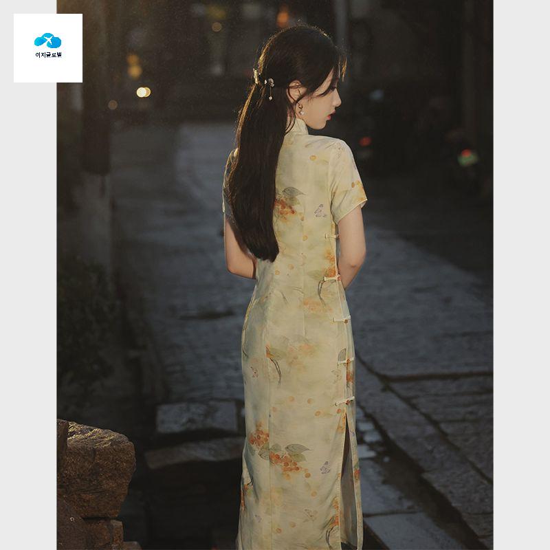 치파오 슬림핏 컨셉사진 트임 차파오 코스프레 - 상품 이미지