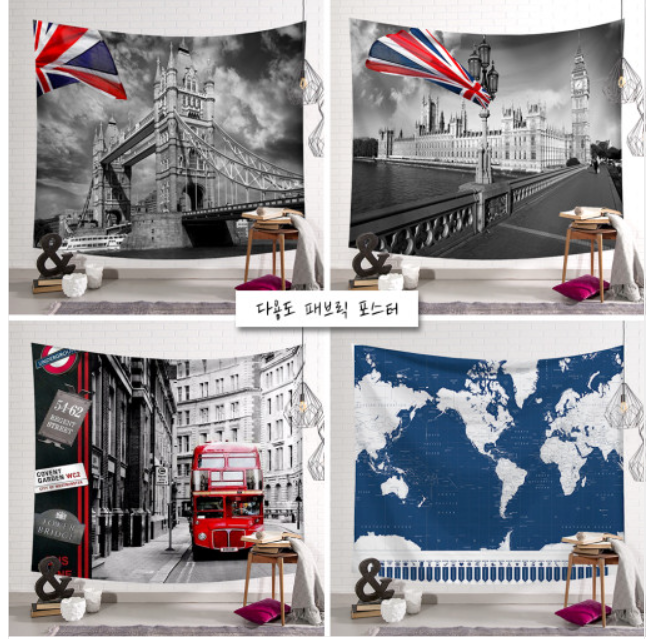 패브릭 포스터 150x200 대형 월행잉 가리개 커튼 두꺼운천 - 상세 이미지 4