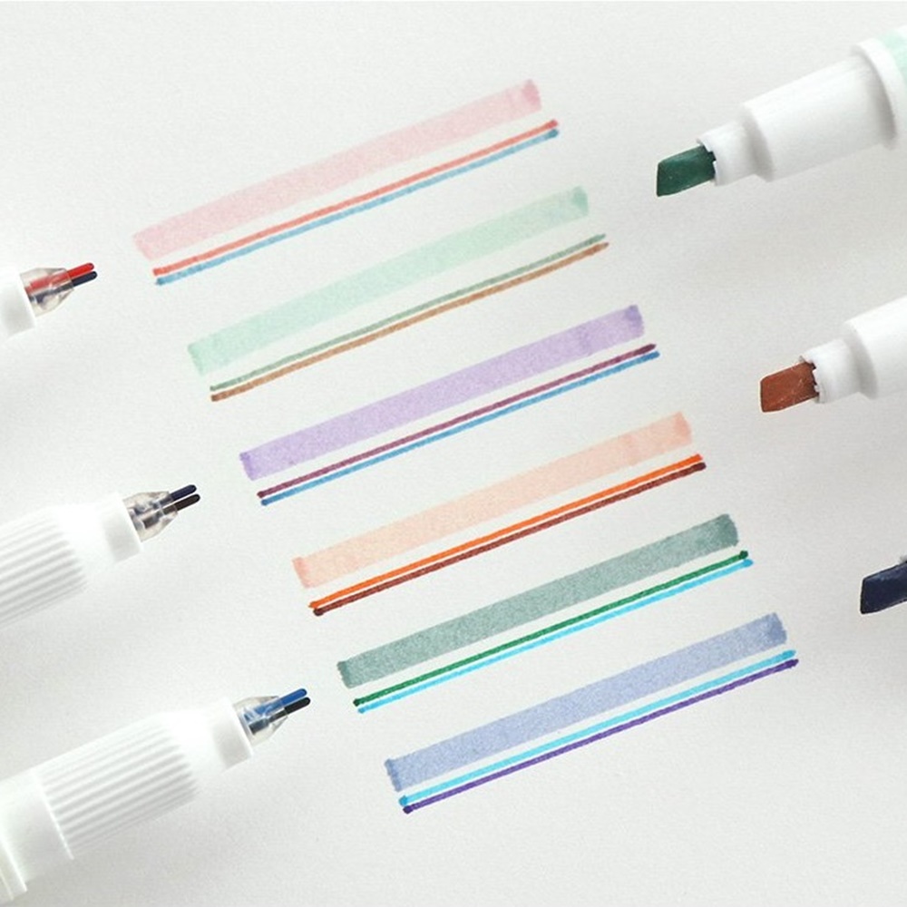 더블 라인 데코펜 다꾸펜 다이어리 꾸미기 0.5mm 수성펜 형광펜 - 상품 이미지