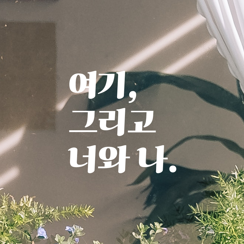 인테리어 포인트 그래픽 레트로 감성 레터링 스티커 여기 그리고 너와 나 LG-054S 검정 - 상세 이미지 2