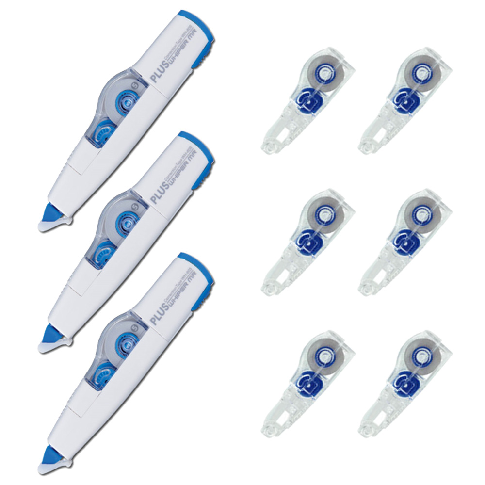 플러스 수정테이프 3개 리필 6개 세트 36패키지기획상품 WH-605 605R 화이트 지우개 수정용품 : 오피스존